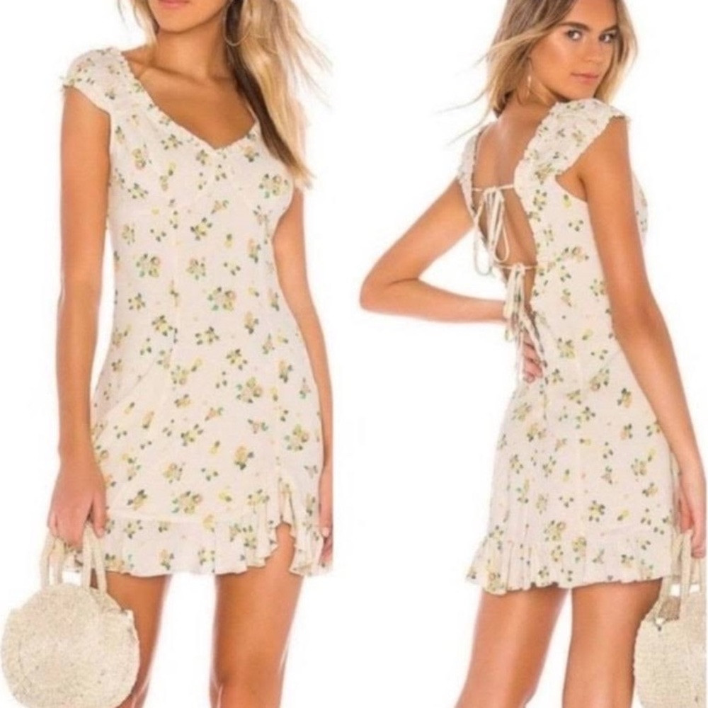 Free People | Like a Lady Citrus Ruffle Mini Dress NWT size L
